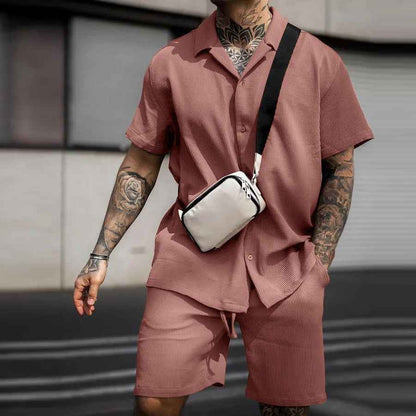 Men's Casual Polo Shirt and Shorts Set - Comfortable 2-Piece Summer Outfit