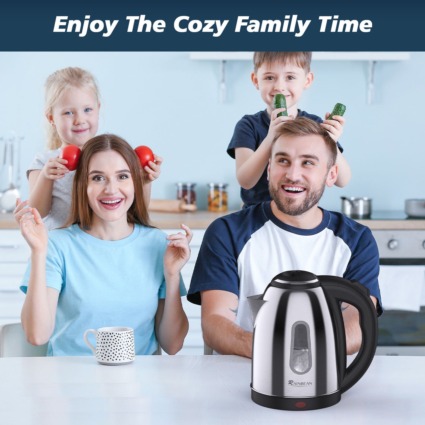 Electric Water Kettle - 1.8L Tea Coffee Boiler with Auto Shut-Off & Boil Dry Protection