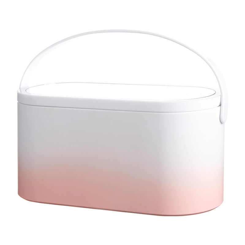 LED Cosmetic Mirror with Storage Box - Portable Travel Vanity Mirror with USB-C & Battery Power