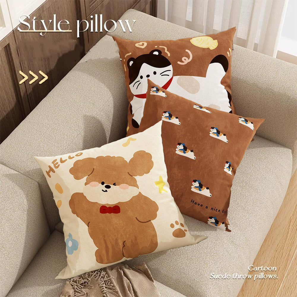 New Cute Dog Pillowcase Bedroom Cushion Cover Sofa Cushions Pillows Cover 45x45cm Pillow Case Home Decoration Car Office Seat