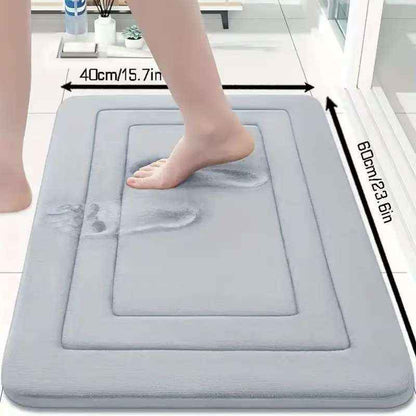 Bathroom Mat With Thickened Memory Foam Anti-Slip Mat For Bathroom Entrance Coral Velvet Foot Mat