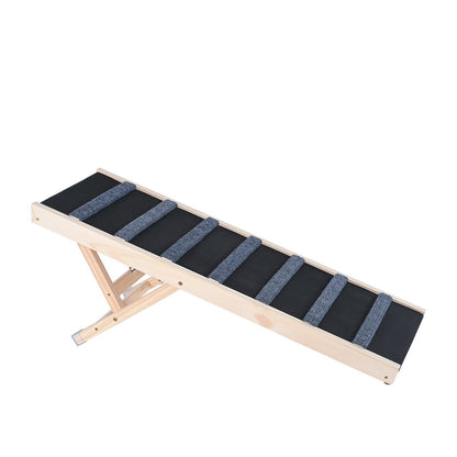 Dog Ramp, Folding Pet Ramp For Bed, Adjustable Dog Ramp For Small, Large, Old Dogs Cats, Wooden Pet Ramp With 39.3Long Ramp, Adjustable From Suitable For Couch, Sofa, Car - DropOnline.co