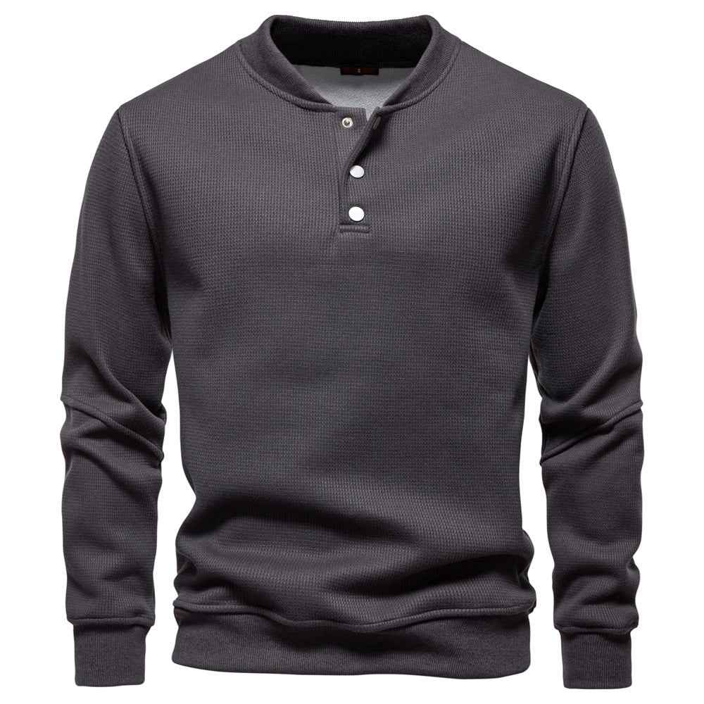 New Fleece-lined Men's Round Neck Sweatshirt