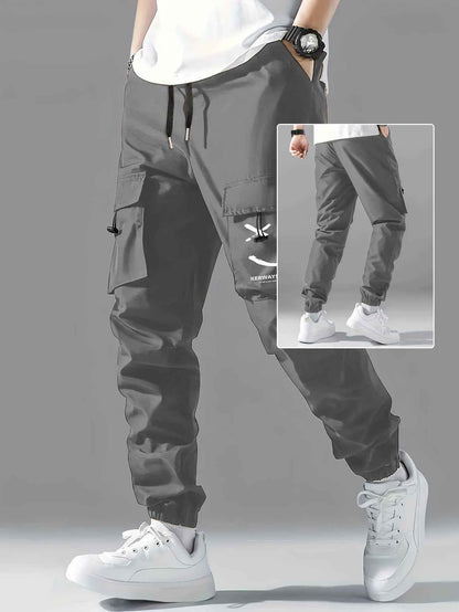 Men's Straight Ankle Tied Overalls - Wear-Resistant Casual Cargo Pants