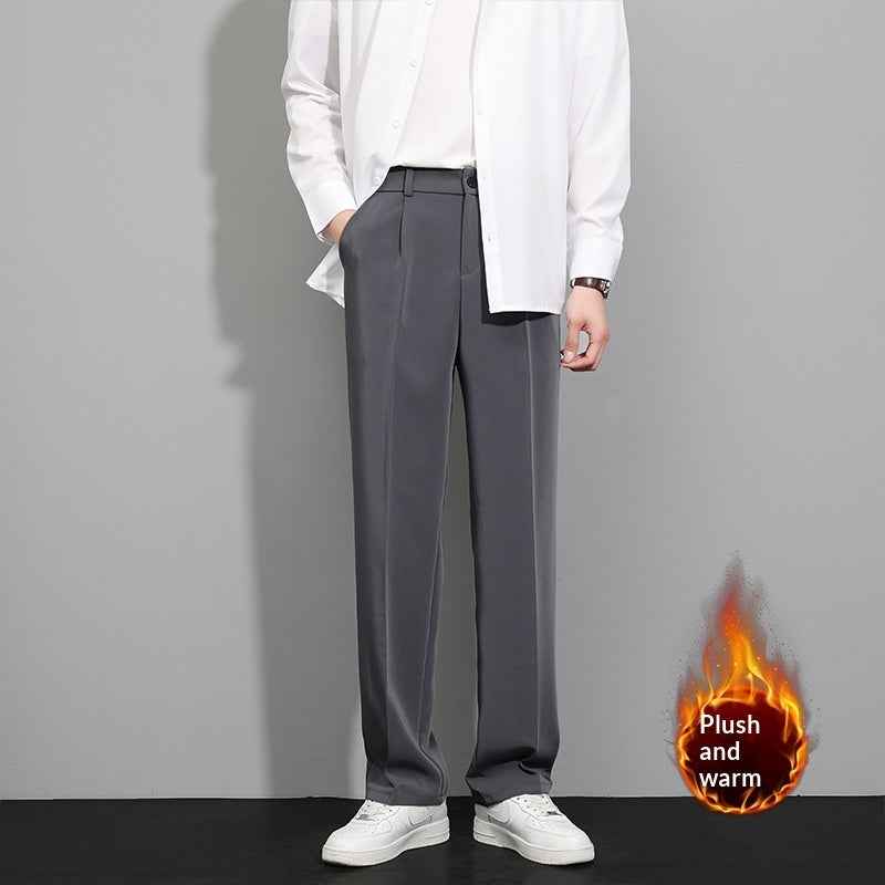 Autumn Casual Versatile Loose Fleece-lined Casual Pants For Men