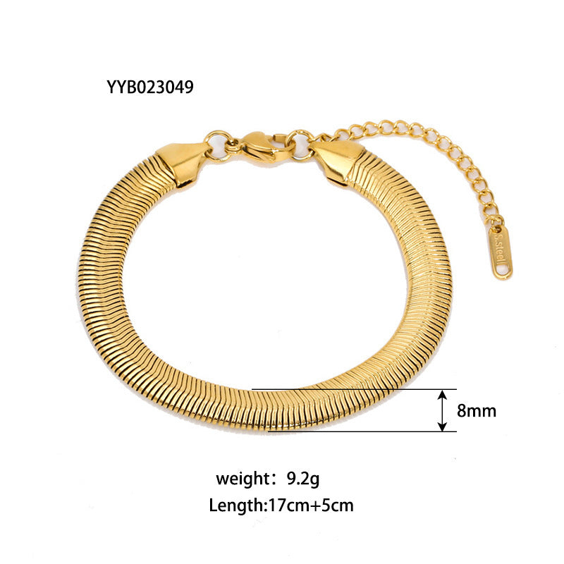Women's Stainless Steel Bracelet - Elegant Ornament Design