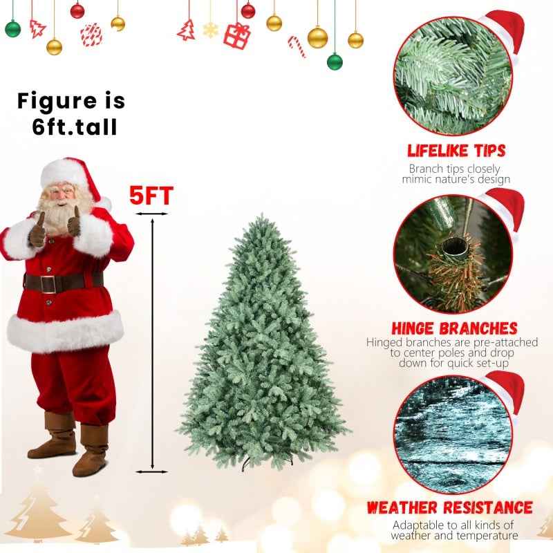 PE/PVC Christmas Tree Green - Premium Mixed Material Holiday Tree - DropOnline.co