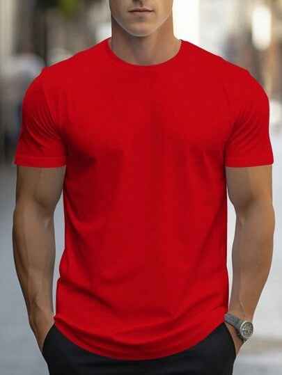 Men's Quick-Drying Breathable Sports T-Shirt - Round Neck Short Sleeve Athletic Tee