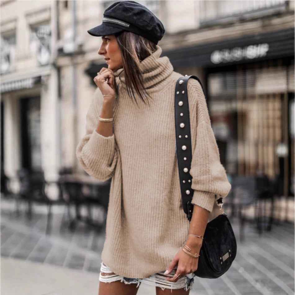 European And American Pullover Mid-length Women's Sweater Dress