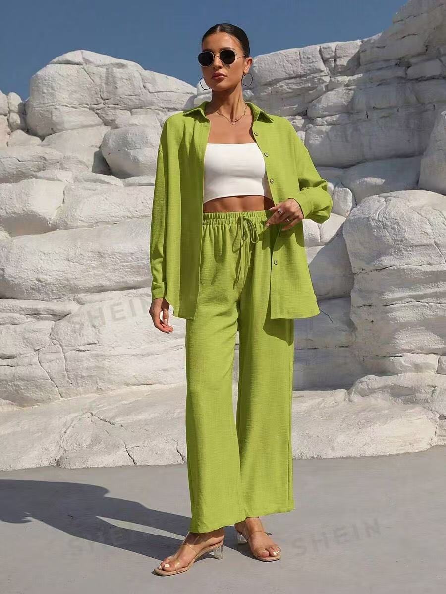 Women's Long Sleeve Cardigan Two-Piece Dress Set - Elegant Layered Outfit
