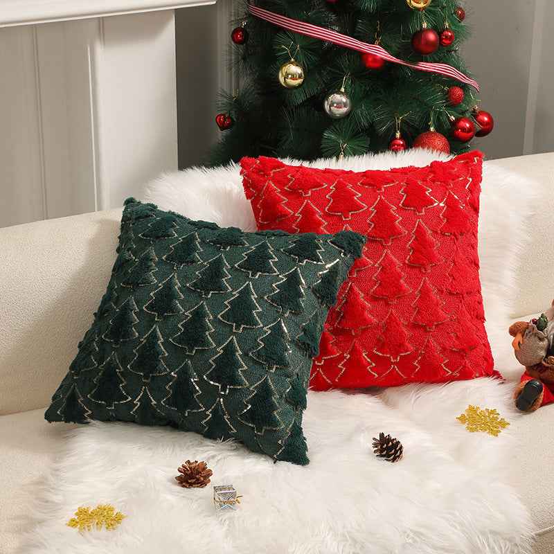 Holiday Ornament Plush Pillowcase - Festive Bedroom Bedside Cushion Cover - DropOnline.co
