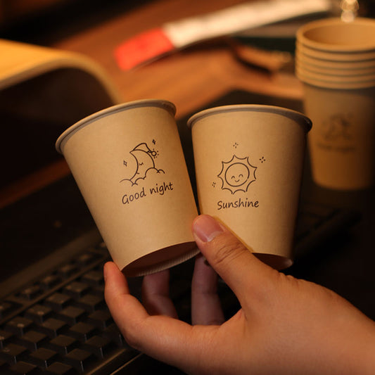 Thickened Disposable Paper Cups - Heavy-Duty Hot Beverage Cups