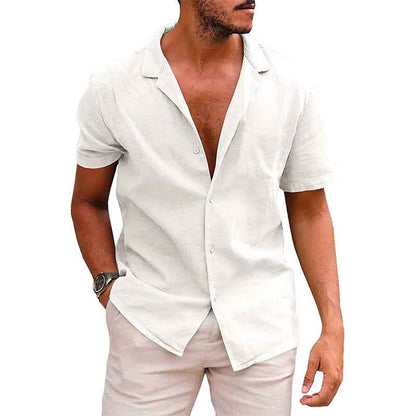 Men's Casual Button Down Beach Shirt - Short Sleeve Summer Top