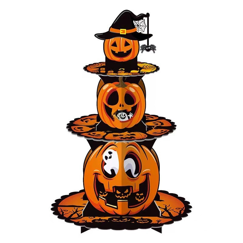 Halloween Pumpkin Cake Stand - Multi-Layer Dessert Display