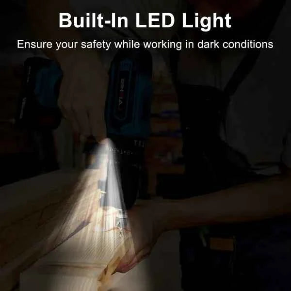 Cordless Drill Set With 2Pcs 21V Batteries And Charger 2 Variable Speeds 3/8In Keyless Chuck 265ln-lbs 25+3 Torque Positions Included 24Pcs Drill Bits For Home Car Repair Handmade