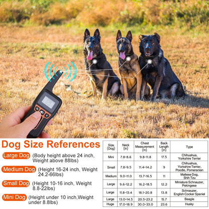 Train Collar OR Receiver Only Options - 3280FT Dog Training Collar IP67 Waterproof Pet Beep Vibration Electric Shock Collar 3 Channels Rechargeable Transmitter Receiver Trainer With Flashlight - DropOnline.co