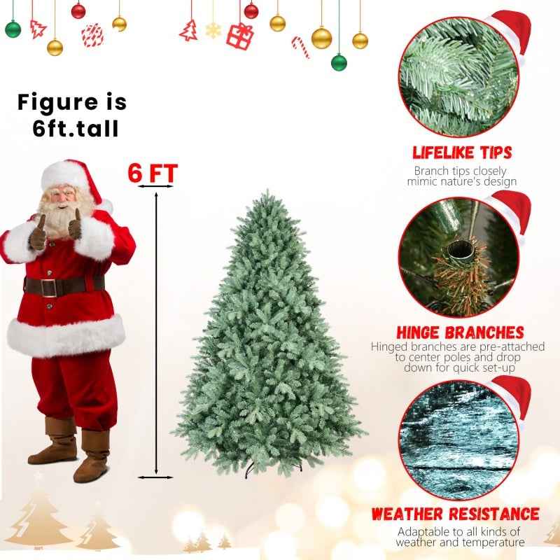 PE/PVC Christmas Tree Green - Premium Mixed Material Holiday Tree - DropOnline.co