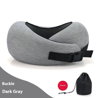 Soft Memory Foam Travel Neck Pillow U Shape Adjustable Support Comfortably Sleeping On Plane Car Office Noon Break - DropOnline.co