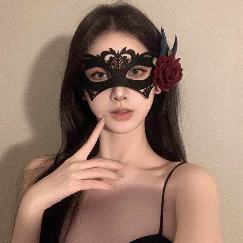 Halloween Half Face Mask - Werewolf White Design