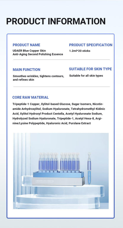 Blue Copper Peptide Essence, Rejuvenating, Moisturizing, Anti-wrinkle, Soothing And Repairing - DropOnline.co