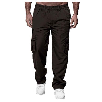 Men's Casual Multi-Pocket Cargo Pants - Loose Straight Fit Trousers