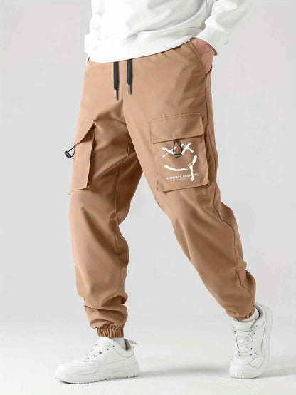 Men's Straight Ankle Tied Overalls - Wear-Resistant Casual Cargo Pants
