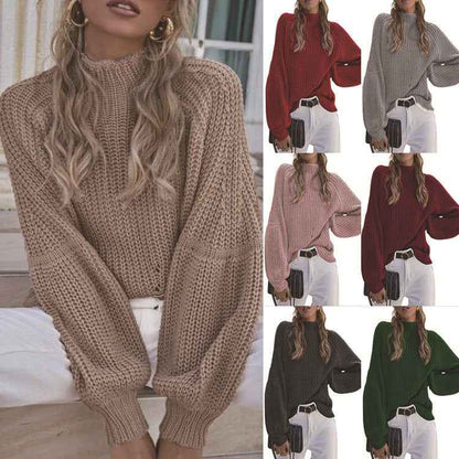 Autumn And Winter New Loose Half-high Collar Sweater