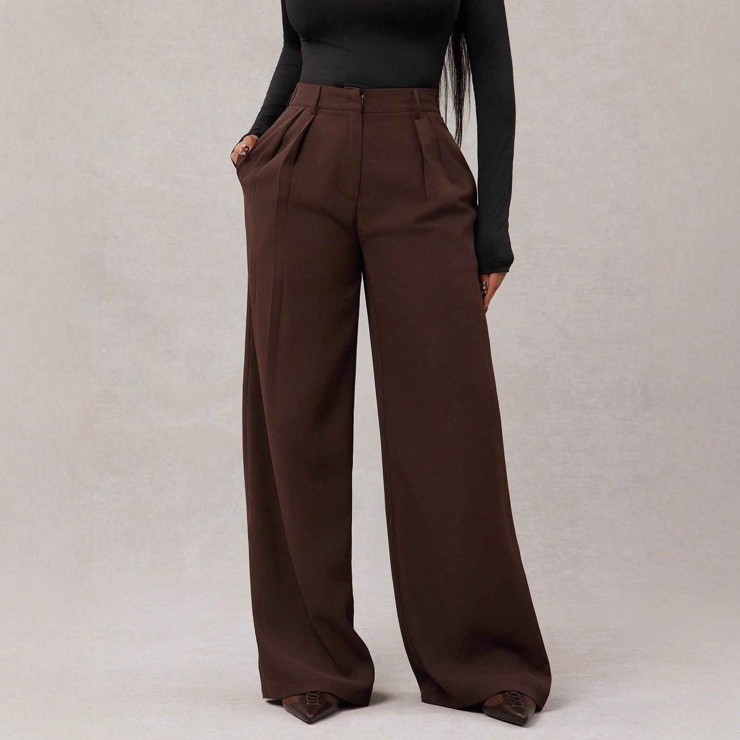 New Women's Casual Loose Straight-leg Business Commuting Wide-leg Pants