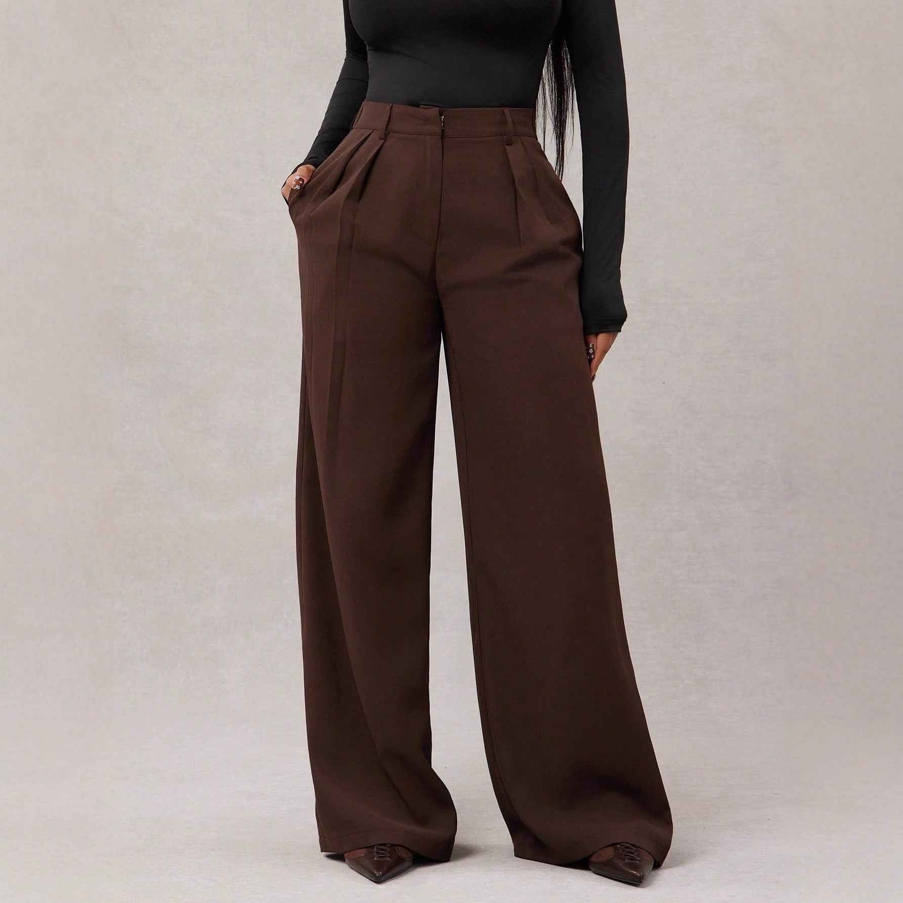 New Women's Casual Loose Straight-leg Business Commuting Wide-leg Pants