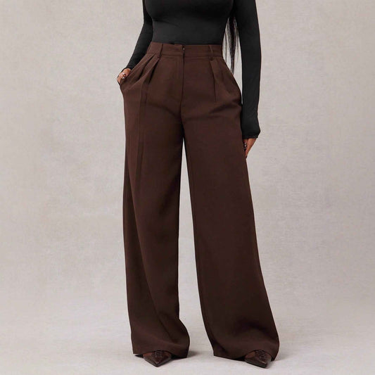 New Women's Casual Loose Straight-leg Business Commuting Wide-leg Pants