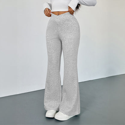Women's Slim Fit Bootcut Trousers - Casual Daily Flare Leg Pants - DropOnline.co