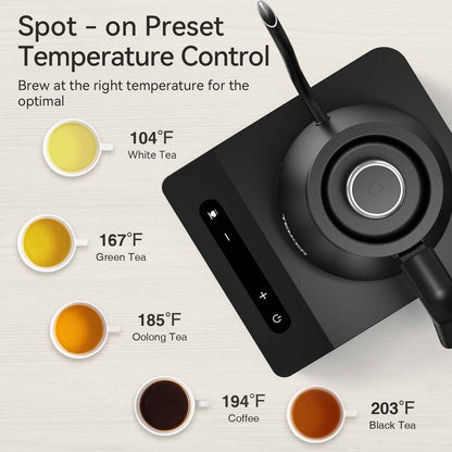 Gooseneck Electric Kettle With Temperature Control For Pour Over Coffee & Tea, Quick Heating, Hot Water Boiler, 1200W,Banned Platforms Amazon Temu