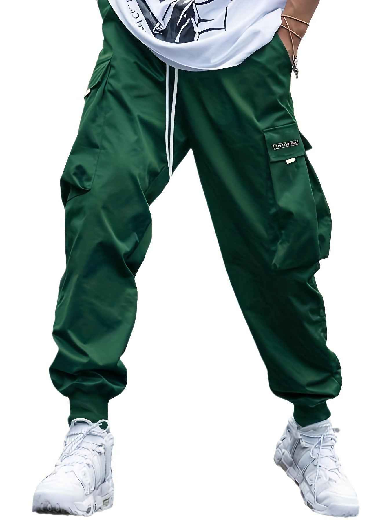 Men's Multi-Pocket Cargo Pants - Hip-Hop Streetwear Drawstring Trousers