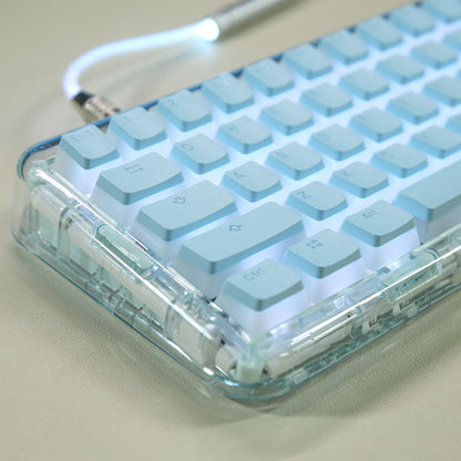 Double Skin Milk Pudding Transparent Key Cap Closed PBT Two Color OEM No Water Mouth 61 68 84 87 104 Etc - DropOnline.co