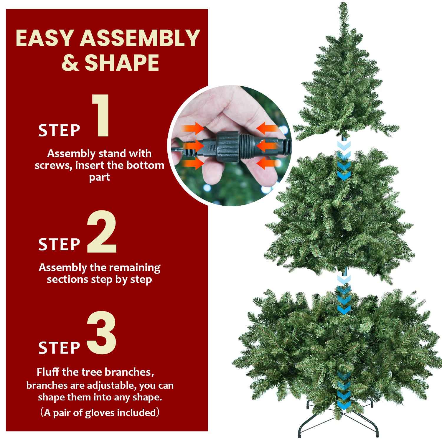 PE/PVC Christmas Tree - Premium Mixed Material Holiday Decoration