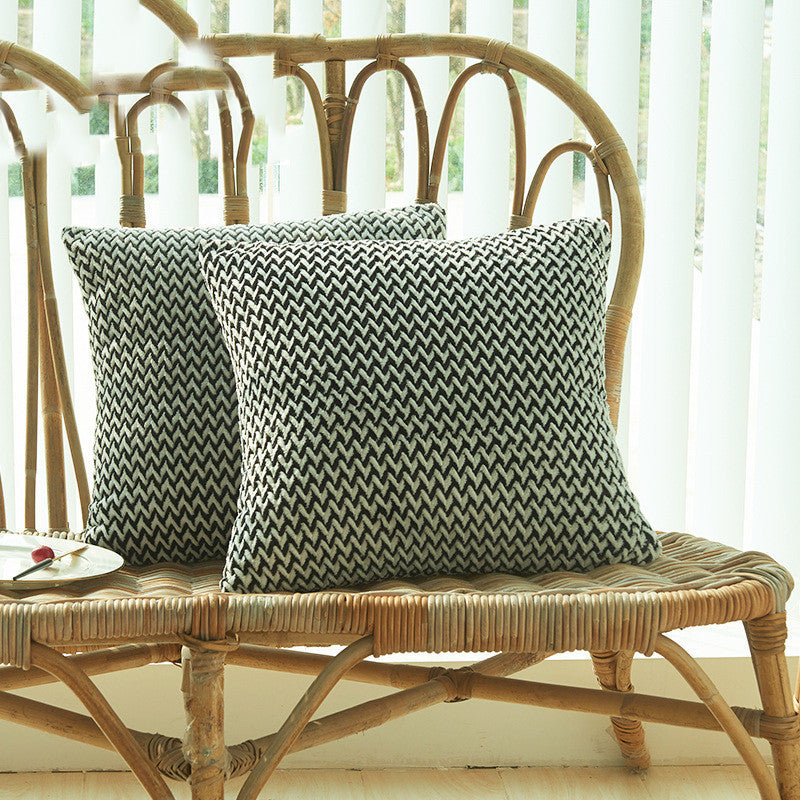 Herringbone Double-sided Plush Car Cushion Sofa Cushion