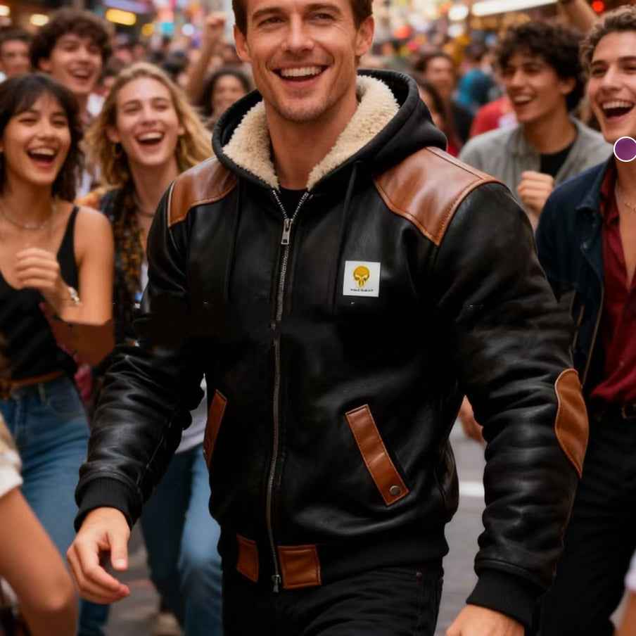 Men's Winter Fleece-Lined Thick Hooded Jacket