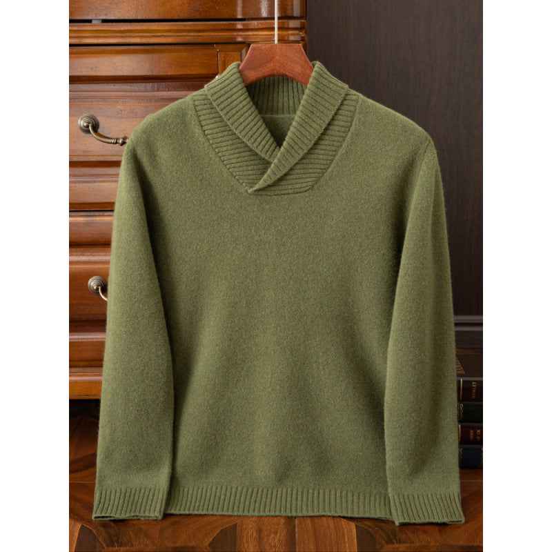 Men's Casual Fashion Collar Wool Pullover Sweater