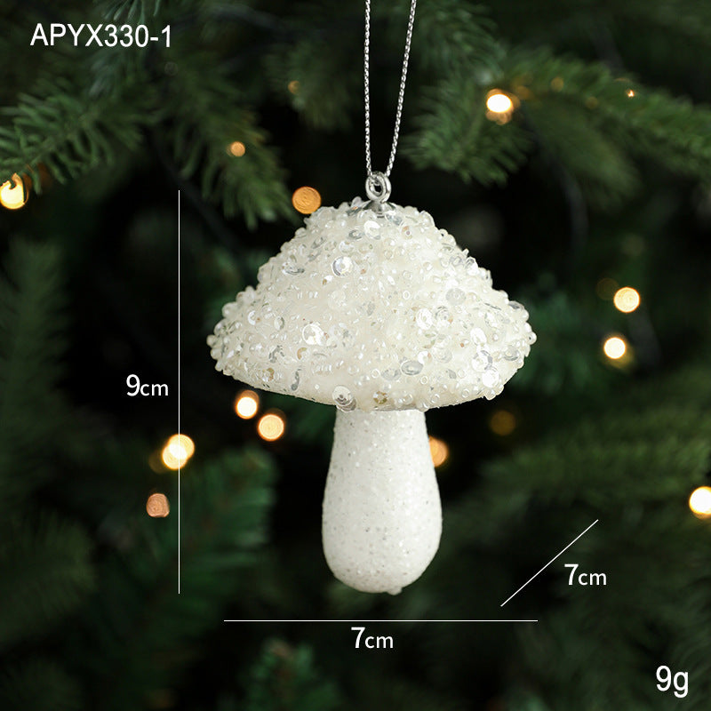 Creative Foam Ice Cream & Mushroom Christmas Tree Ornaments - Pastoral Style Pendants