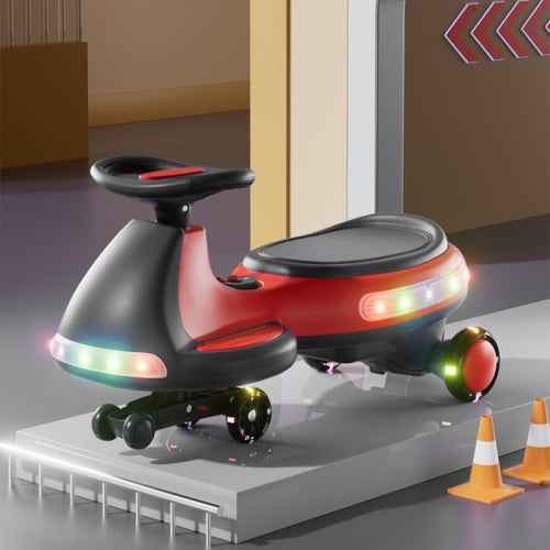 Kids Electric Ride On Car 12V  Electric Wiggle Car , LED Lights , Music,Anti-Rollover For Boys And Girls Ages 3 Indoor Outdoor