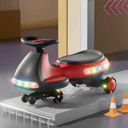 Kids Electric Ride On Car 12V  Electric Wiggle Car , LED Lights , Music,Anti-Rollover For Boys And Girls Ages 3 Indoor Outdoor