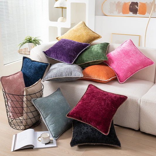 Wool Edge Pillow Cover - Natural Fiber Decorative Cushion Case