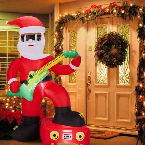 5FT Black Guitar Old Man - 4 LED Christmas Inflatable Decoration - DropOnline.co