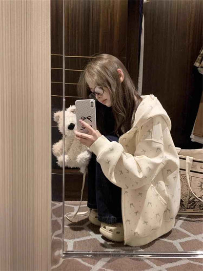 Cardigan Zipper Loose Casual Top Women