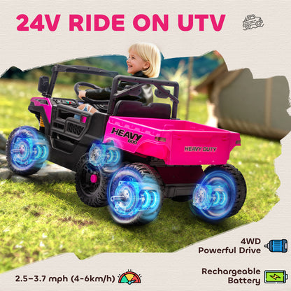 24V 4WD Kids Ride On Car with 6 Wheels