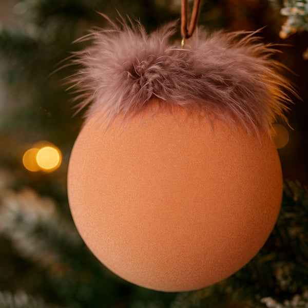 4PCS Glass Christmas Ball Ornaments - Brown Shiny Holiday Tree Decorations (4.7 inch) - DropOnline.co