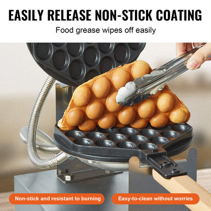 Commercial Bubble Waffle Maker Egg Pancake Baker Machine 1400W Non-Stick