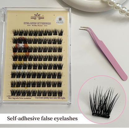 3D Self-adhesive False Eyelashes 8 Rows -Small Tweezer Tool - DropOnline.co