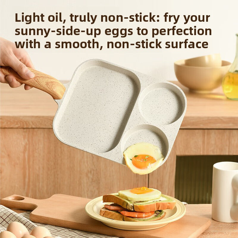 3-in-1 Breakfast Pan - Mini Burger Maker with Maifan Stone Non-Stick