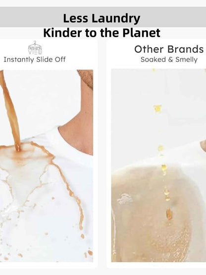 Men's White Basic Crewneck T-Shirt - Water Repellent Cotton Polyester Tee